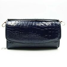 Bolsa de mão de ombro EXSOOTTI couro de crocodilo azul real feminina carteira de embreagem. comprar usado  Enviando para Brazil