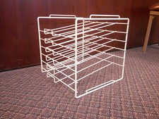 Rack organizador de papel de arame – 6 slots armazenamento de metal branco – 13x13x12,5, usado comprar usado  Enviando para Brazil