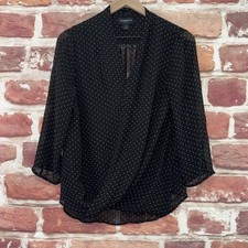 Camisa transparente Liz Claiborne Career Top feminina média preta bolinhas surplice comprar usado Camisa transparente Liz Claiborne Career Top feminina média preta bolinhas surplice comprar usado  Enviando para Brazil