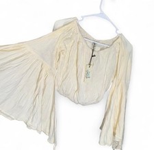 Blusa cropped creme manga sino cigano jaded boho festival casa de campo fada poeta hippie comprar usado  Enviando para Brazil
