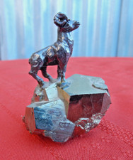 Escultura em miniatura de estanho ovelha Bighorn em pé sobre pirita comprar usado  Enviando para Brazil