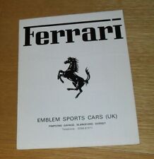 Ferrari range brochure for sale  FAREHAM