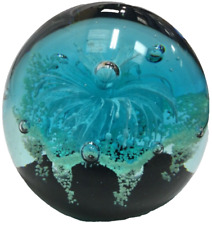Glass paperweight blue for sale  BRISTOL
