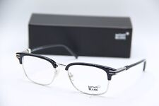 NOVO ÓCULOS MONT BLANC MB 669 001 PRETO PRATA ARMAÇÃO AUTÊNTICA 53-18 comprar usado  Enviando para Brazil