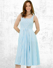 Vestido midi feminino Ex Fat Face sem mangas Maria Jude listrado azul comprar usado  Enviando para Brazil