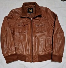 Cat leather bomber for sale  FLEET