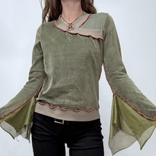 Khaki flared asymmetric for sale  UK