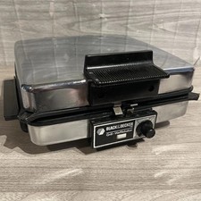 Máquina de waffle vintage MCM Black & Decker cromada grelha quadrada padeiro Z1-G48TD funciona comprar usado  Enviando para Brazil