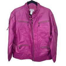 Jaqueta de Couro Jessica London Jaqueta de Moto Bike Feminina Plus Size 22 Barbie Rosa comprar usado  Enviando para Brazil