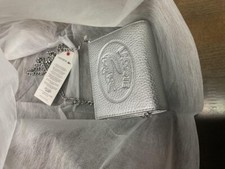 Usado, Bolsa carteira Lacoste Croco Crew corrente ombro dobrável NF3067N em prata NOVA comprar usado  Enviando para Brazil