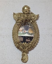 Espelho vintage dourado ornamentado com moldura 8"×4" querubim Hollywood Regency barroco rococó  comprar usado Espelho vintage dourado ornamentado com moldura 8"×4" querubim Hollywood Regency barroco rococó  comprar usado  Enviando para Brazil