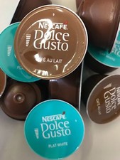 Nescafé Dolce Gusto CAFE AU LAIT & FLAT WHITE leite e cápsulas de café 20,40,60,80,100 comprar usado  Enviando para Brazil