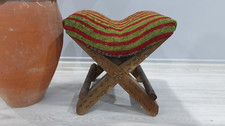 Banqueta turca, cadeira de acampamento, banquinho de madeira kilim, cadeira otomana, decoração rústica comprar usado  Enviando para Brazil