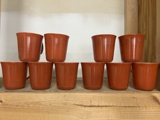 Conjunto Vintage 10 Canecas Xícara de Café Corning Pyrex Laranja Queimado Ferrugem Marrom 10 oz (5), usado comprar usado  Enviando para Brazil