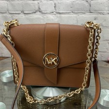 Bolsa tiracolo Michael Kors Greenwich couro Saffiano na bagagem ferragem dourada comprar usado  Enviando para Brazil