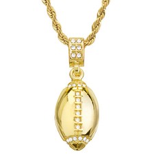 Conjunto de colar de corrente de corda masculino hip hop banhado a ouro 18K CZ futebol 24" HC 1120G comprar usado  Enviando para Brazil