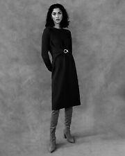 SCANLAN THEODORE-MEDIUM-CREPE KNIT BLACK BELTED LONG SLEEVE MIDI DRESS na sprzedaż SCANLAN THEODORE-MEDIUM-CREPE KNIT BLACK BELTED LONG SLEEVE MIDI DRESS na sprzedaż  Wysyłka do Poland