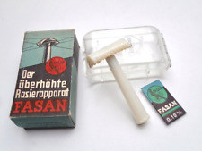 FASAN Rasierer Schrägschnitt Solingen Slant DE Cream Razor WW2Transp plastic Box comprar usado  Enviando para Brazil