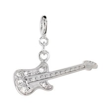 Colgante De Guitarra De Plata Esterlina Con Piedras CZ Para Pulsera De Encanto, usado comprar usado  Enviando para Brazil