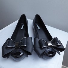 NOVO Mini Sapatilhas de Balé Melissa Ultragirl Sweet Girl Tamanho 2 Glitter Preto Laço comprar usado  Enviando para Brazil
