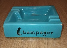 Antigo Cinzeiro de Cerâmica CHAMPAGNE et provence AY Azul Marinho Bravel comprar usado  Enviando para Brazil