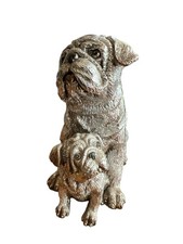 Estatueta vintage de metal inglês Bulldog Dogs acabamento metálico prata 4,5”x5” Rússia comprar usado  Enviando para Brazil