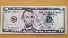 ESTADOS UNIDOS US$ 5 dólares 2013 P539 Rios/Lew G7 prefixo MG EUA UNC nota comprar usado  Enviando para Brazil
