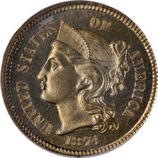 1874 Três (3) centavos à prova de níquel NGC PF64 Cameo Great Eye Appeal comprar usado 1874 Três (3) centavos à prova de níquel NGC PF64 Cameo Great Eye Appeal comprar usado  Enviando para Brazil