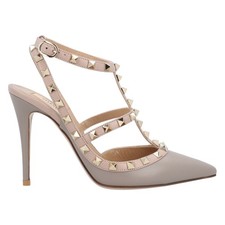 Valentino Garavani Czółenka Rockstud z brązowej skóry Kobiece Szare 39,5 na sprzedaż  PL