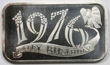 1976 Happy Birthday Madison Mint .999 barra de prata fina uma onça 1 oz comprar usado  Enviando para Brazil