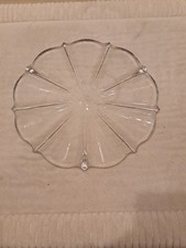 Usado, Prato de bolo de cristal transparente ponto alto Mikasa 13" prato redondo formato flor comprar usado  Enviando para Brazil