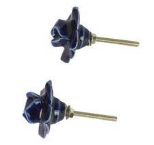 Botão de gaveta de cerâmica design flor azul escuro armário cômoda. i24-286 comprar usado  Enviando para Brazil