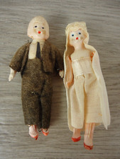 Figuras rubias de plástico de colección para adornar pasteles de boda muñecas novia novio hechas en Japón segunda mano  Embacar hacia Mexico