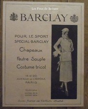 Publicité barclay chapeaux d'occasion  Beaumont-de-Lomagne