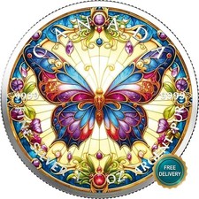 Vitral prata Canadá 2025 1 oz borboleta colorido certificado de cor APENAS 100 #56 comprar usado  Enviando para Brazil