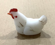 Vintage Vidro Fenton - Estatueta Miniatura de Galinha Galinha - Opala Cetim Pintado comprar usado  Enviando para Brazil