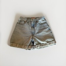 Shorts jeans vintage Guess azul jeans cintura alta zíper mosca feminino tamanho 28 (A8) comprar usado  Enviando para Brazil