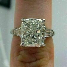 Usado, Almofada 4,2 quilates VVS1 anel de noivado de diamante criado em laboratório ouro branco 14K FN comprar usado  Enviando para Brazil