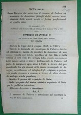 Padova regio decreto usato  Italia