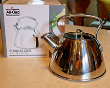 Chaleira de chá All-Clad aço inoxidável 2 quartos 2 qt USADA DUAS VEZES EXCELENTE COM CAIXA comprar usado  Enviando para Brazil