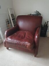 distressed leather chair for sale  LONDON