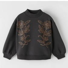 Moletom Zara infantil enfeitado feminino tamanho 11 - 12 marrom chocolate comprar usado  Enviando para Brazil