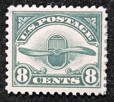 Usado, Selo de correio aéreo dos EUA 1923 8C hélice e radiador de madeira Scott # C4 Estado perfeito, ótimo estado, H comprar usado  Enviando para Brazil