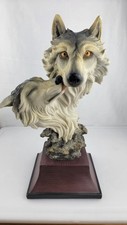 12,5" Wildlife Gray Head Wolf Pack & His Mate Resina, Estátua Base de Madeira comprar usado  Enviando para Brazil