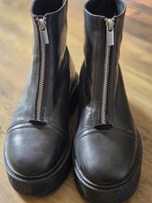 Black leather zip for sale  RYDE