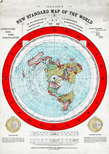 Mapa da Terra Plana do Mundo feito por Alexander Gleason 1892 pôster tamanho 16x23 pol. comprar usado  Enviando para Brazil
