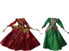 Vestido de boneca da moda tecido formal-africano vermelho e verde lote de 2 étnicos culturais comprar usado  Enviando para Brazil