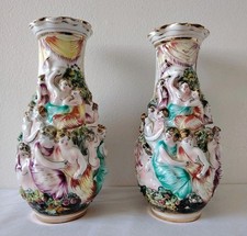 Capodimonte vases pair for sale  LONDON