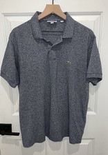 Camisa polo Lacoste original couro petit piqué algodão cinza escuro logotipo GG US$ 110 comprar usado  Enviando para Brazil