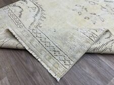 Tapete de corredor turco neutro 3x12, 3x12 bege branco marrom corredor Oushak, tapete de lã, usado comprar usado  Enviando para Brazil